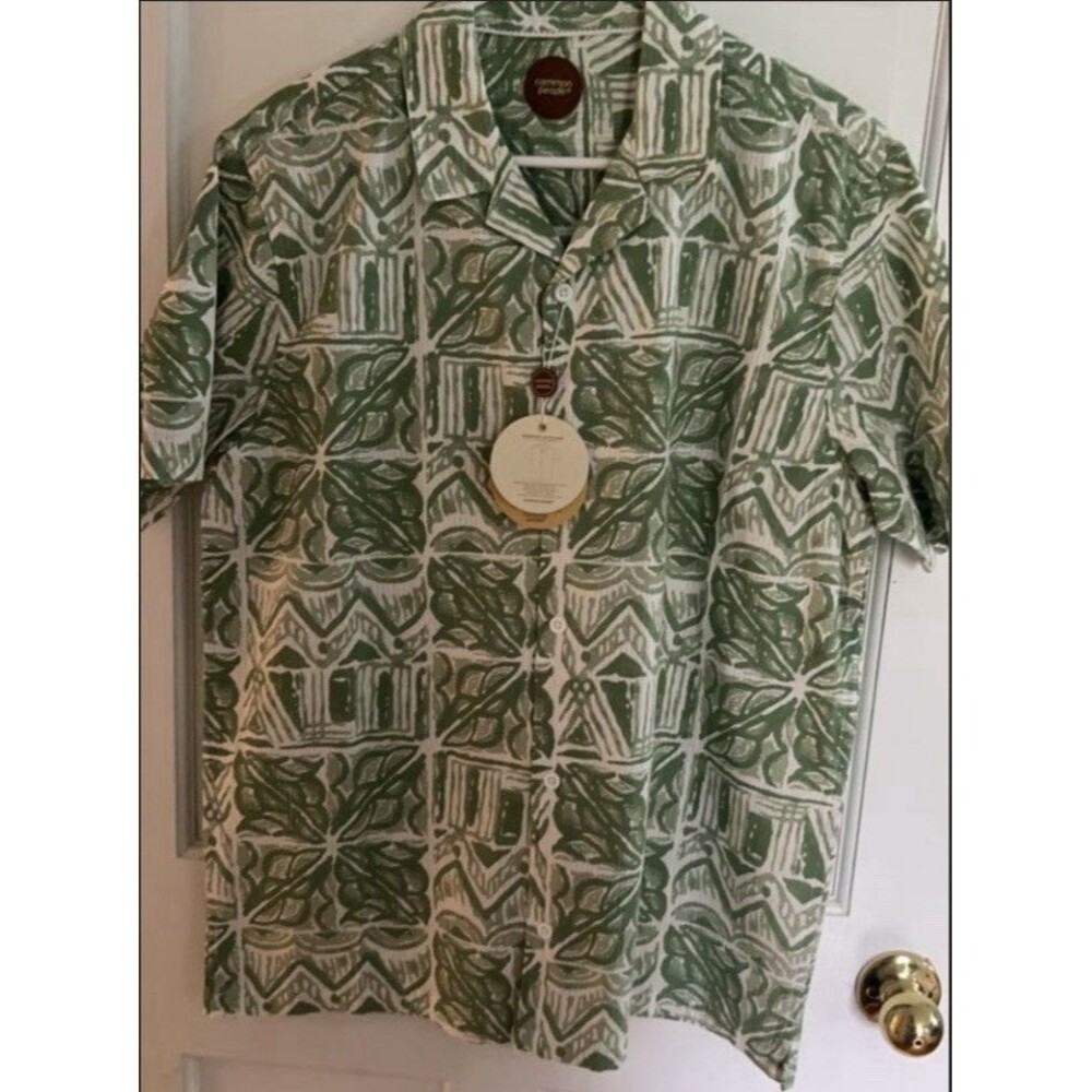 Common People Men's TROPICAL  Vibes Cotton Short Sleeve Shirt Size L - NWT